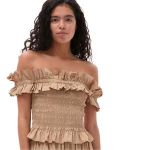 GANNI OFF THE  SHOULDER TOP